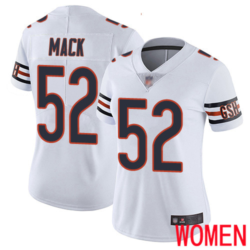 Chicago Bears Limited White Women Khalil Mack Road Jersey NFL Football #52 Vapor Untouchable